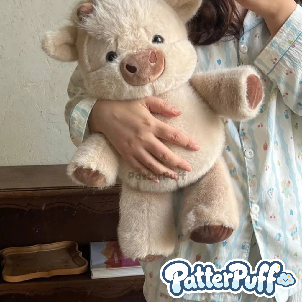 PatterPuff™ Running Highland Cow Plushie